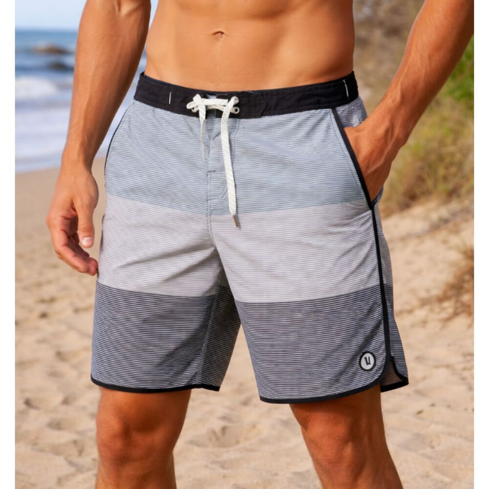 Men Vuori Cruise Board Shorts Gradient Gray Size 30 Swim Gym Activewear Outdoor
